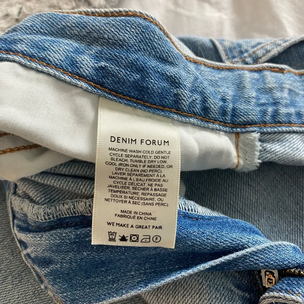 Denim Forum Light Blue Wide Leg Jeans - Picture 11 of 12